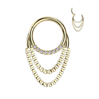 Anillo Cadenas colgantes Circonita Clicker