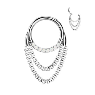 Anillo Cadenas colgantes Circonita Clicker