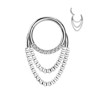 Anillo Cadenas colgantes Circonita Clicker