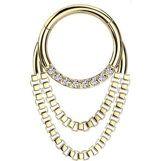 Anillo Cadenas colgantes Circonita Clicker