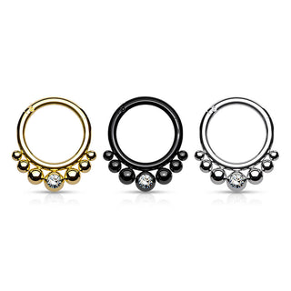 Anillo Bola Circonita Clicker
