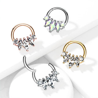Anillo 5 Circonitas talla Marquesa Clicker