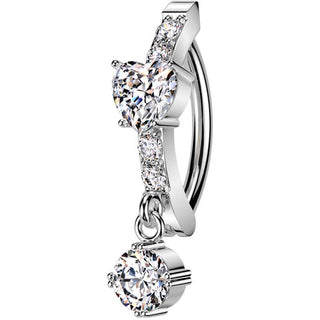 Piercing ombligo colgante corazón circonita
