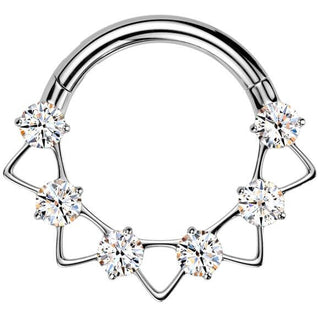 Titanio Anillo triángulos circonitas Segment