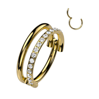 Titanio Anillo Circonita Clicker