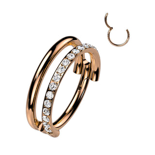 Titanio Anillo Circonita Clicker