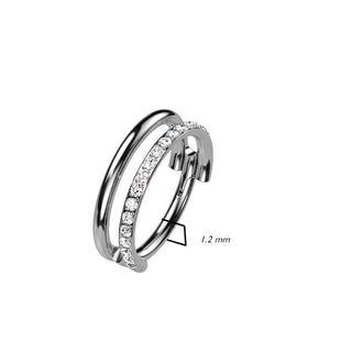Titanio Anillo Circonita Clicker