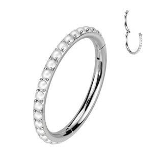 Titanio Anillo Circonita Clicker