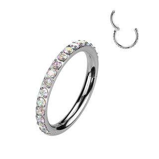 Titanio Anillo Circonita Segment