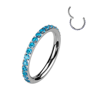 Titanio Anillo Circonita Segment