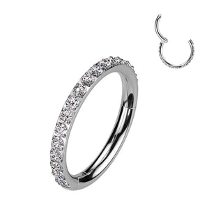 Titanio Anillo Circonita Segment