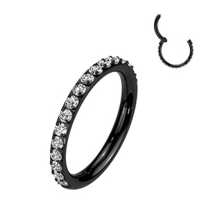 Titanio Anillo Circonita Segment