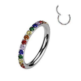 Titanio Anillo Circonita Segment