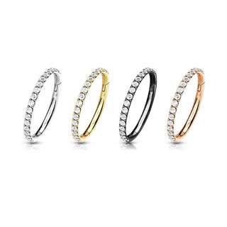 Titanio Anillo Circonita Segment