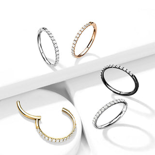 Titanio Anillo Circonita Segment