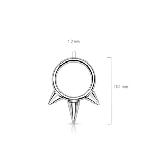 Titanio Anillo 3 Pinchos Clicker