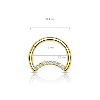 Titanio Anillo Circonita Luna Clicker