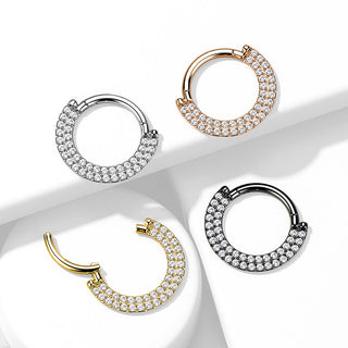 Titanio Anillo Circonita Clicker
