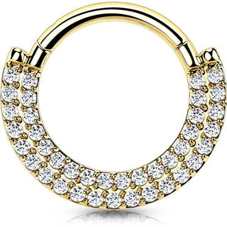 Titanio Anillo Circonita Clicker