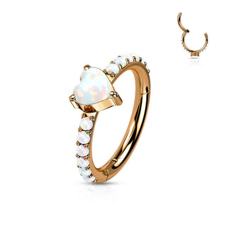 Titanio Anillo Circonita Corazón Clicker