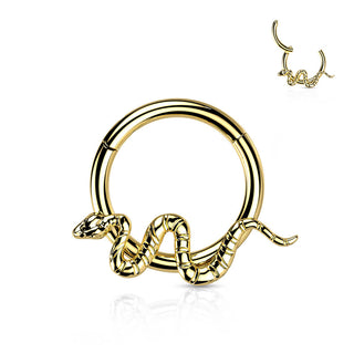 Titanio Anillo Serpiente Clicker