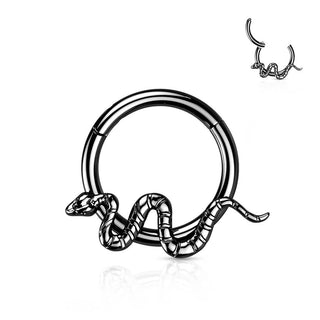 Titanio Anillo Serpiente Clicker