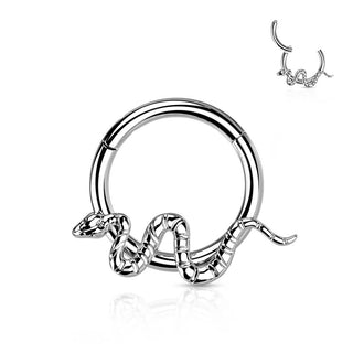 Titanio Anillo Serpiente Clicker