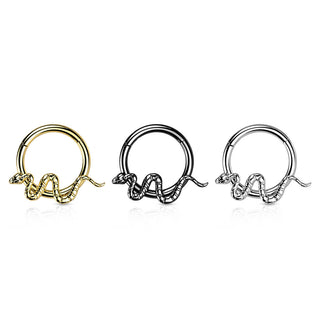 Titanio Anillo Serpiente Clicker