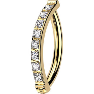 Titanio Anillo Circonitas Engastadas Clicker