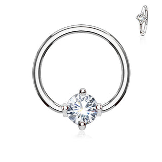Anillo Circonita Redonda Cierre de bola