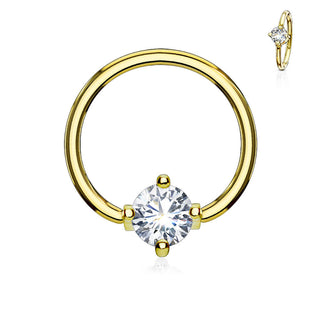 Anillo Circonita Redonda Cierre de bola
