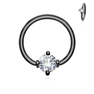 Anillo Circonita Redonda Cierre de bola