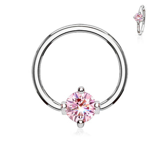 Anillo Circonita Redonda Cierre de bola