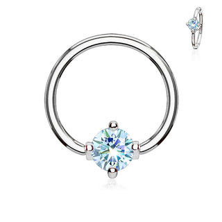 Anillo Circonita Redonda Cierre de bola