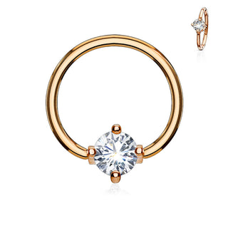 Anillo Circonita Redonda Cierre de bola