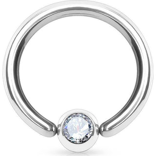 Anillo Bola Circonita Plata Flexible