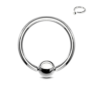 Anillo Bola Plata Cierre de bola