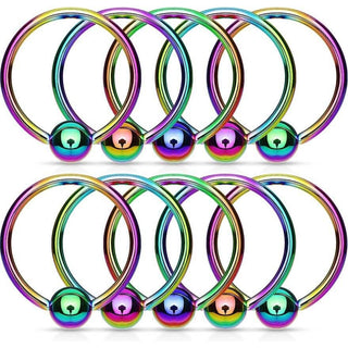Titanio Anillo Bola Arco Iris Cierre de bola