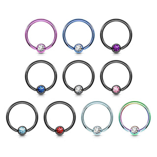 Anillo Bola Circonita Cierre de bola