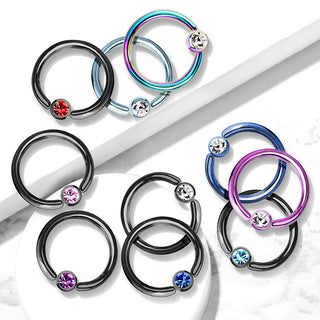Anillo Bola Circonita Cierre de bola