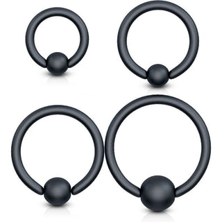 Anillo Bola Negra Cierre de bola
