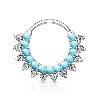 Anillo Circonita Turquesa Flexible