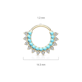 Anillo Circonita Turquesa Flexible