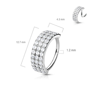 Anillo Triple Línea Circonita Flexible
