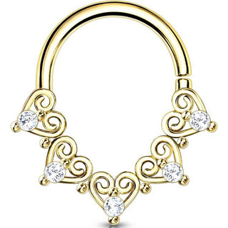 Anillo Corazón colgante Circonita Plata Flexible