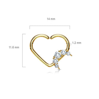 Anillo Corazón Luna Circonita Flexible