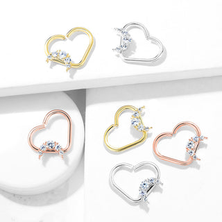 Anillo Corazón Luna Circonita Flexible