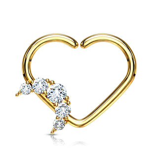 Anillo Corazón Luna Circonita Flexible