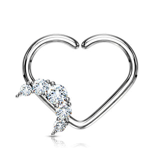 Anillo Corazón Luna Circonita Flexible