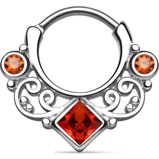 Septum Piercing Clicker Circonita cuadrado Plata Clicker